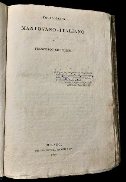 Vocabolario Mantovano-Italiano di Francesco Cherubini,