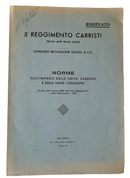 Norme sull'Impiego delle Unità Carriste e delle Unità Corazzate (Stralcio …