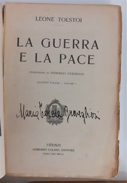 La guerra e la pace, traduzione di Federigo Verdinois, Quattro …