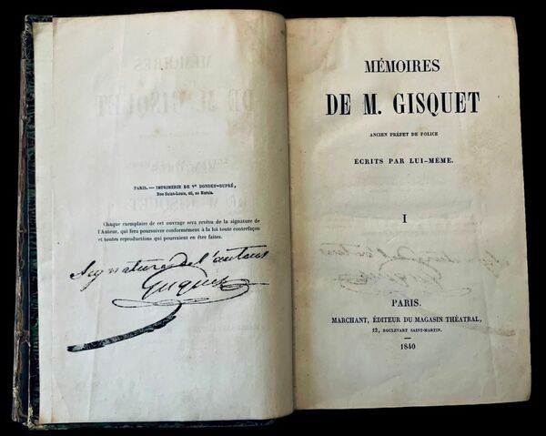 Mémoire de M. Gisquet ancien Préfet de police, écrits par …