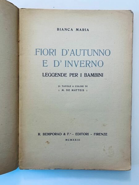 Fiori dAutunno e dInverno, Leggende per bambini, 21 tavole a …