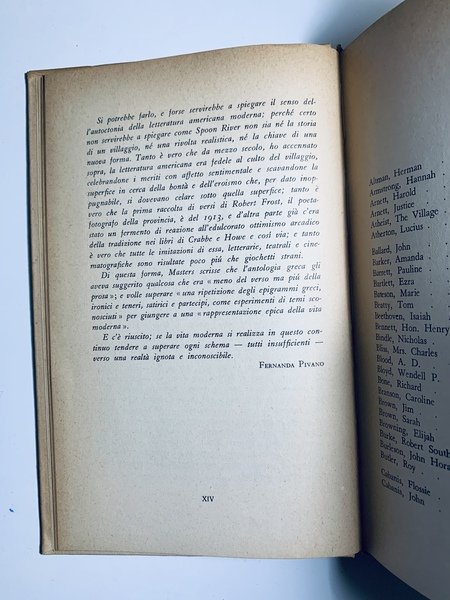 Spoon River Anthology. Traduzione di Fernanda Pivano con testo integrale …