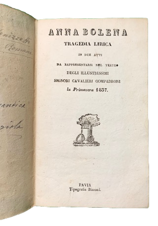 Anna Bolena, tragedia lirica in due atti : da rappresentarsi …