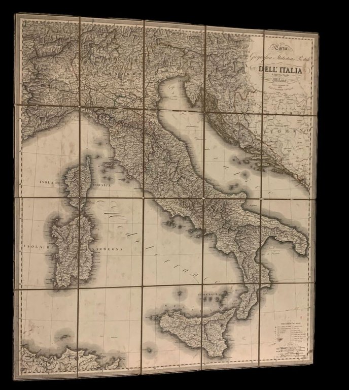 Carta Geografica Statistica Postale dell'Italia di Stanislao Stucchi, Milano, Corretta …