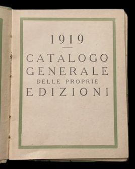 Catalogo Generale delle proprie edizioni, 1919