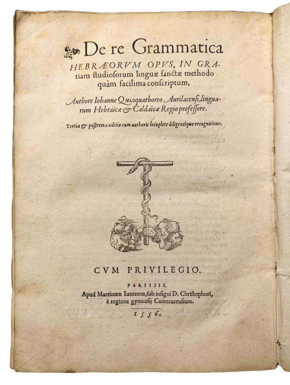 De re grammatica Hebraeorum opus, in gratiam studiosorum linguae sanctae …