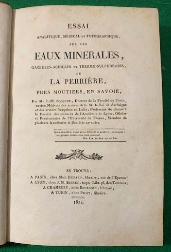 Essai analitique, médical et topographique, sur les eaux minérales, gazeuses-acidules …