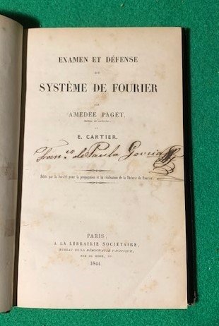 Examen et défense du système de Fourier par Amédée Paget, …