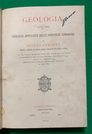 Geologia Parte Prima  Parte Seconda, Geologia Applicata alle Provincie …