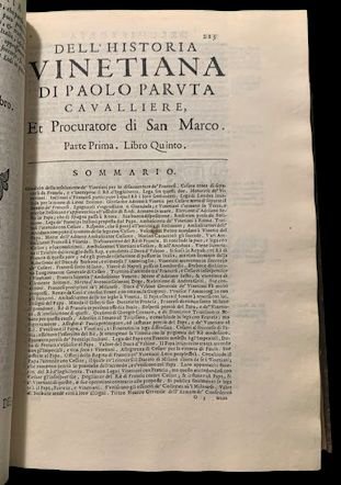 Historia vinetiana di Paolo Paruta cavaliere, e procuratore di S. …