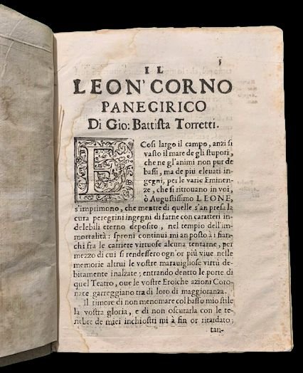 Il Leon'Corno Panegirico di Gio: Batt:a Torretti. All'Immortalità Della Sereniss:a … | Immagine Gallery 1