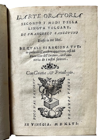 L'Arte oratoria secondo i modi della lingua volgare, di Francesco …