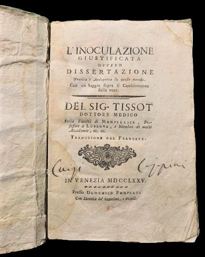 L'inoculazione giustificata ovvero Dissertazione pratica e apologetica su questo metodo. …