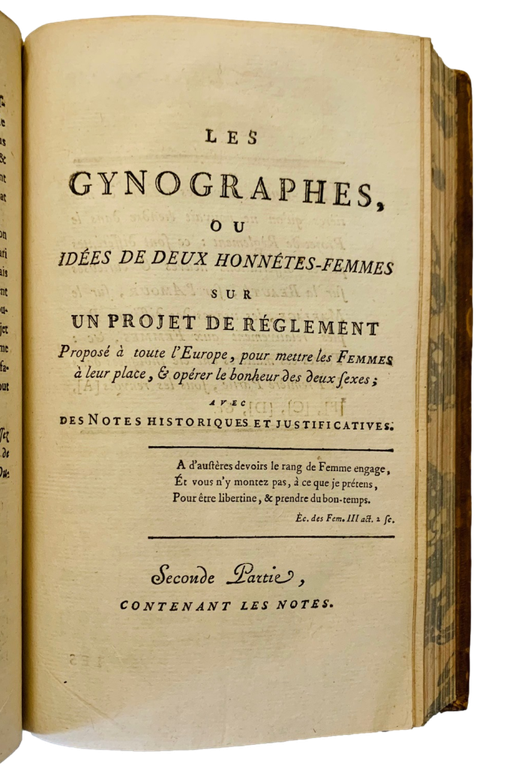 Les gynographes, ou idées de deux honnétes-femmes sur un projet …