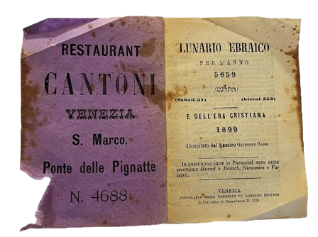 Lunario Ebraico per l'anno bisestile 5659, (Sabati 51), (Giorni 353), …