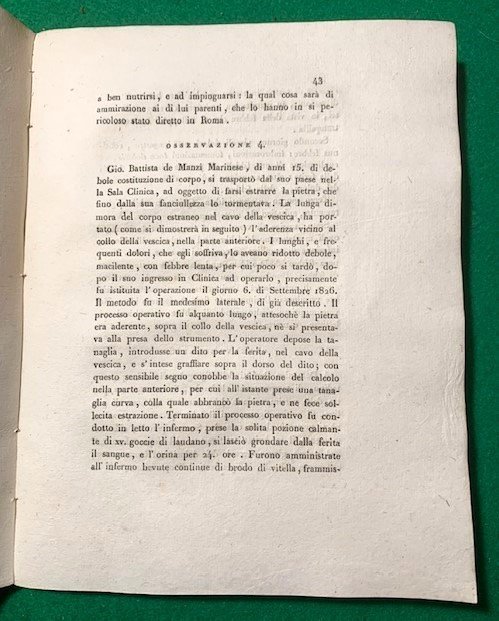 Saggio dell'Istituto Clinico Romano di medicina esterna esposto da Giuseppe …