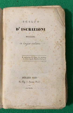 Scelta d'iscrizioni moderne in lingua italiana