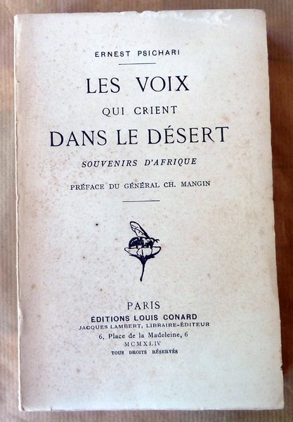 Les Voix qui crient dans le désert. Souvenirs d'Afrique.
