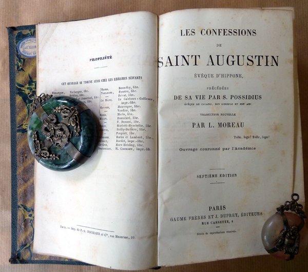 Les Confessions de Saint Augustin, Evêque d'Hippone, précédées de sa …