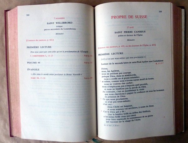 Lectionnaire. La Célébration des Saints, intentions et circonstances des messes …