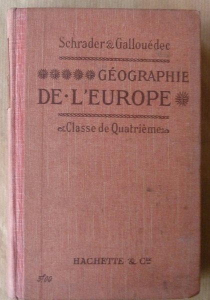 Géographie de L'Europe. Classe de Quatrième. A et B.