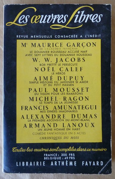 Les Oeuvres Libres; N°159.