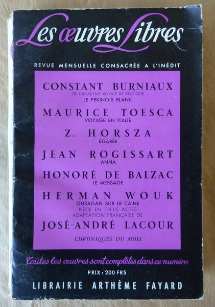 Les Oeuvres Libres N°140.