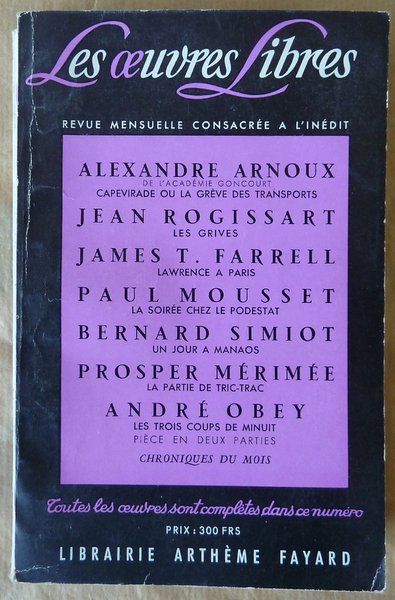 Les Oeuvres Libres N°152.