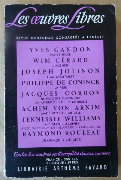 Les Oeuvres Libres N°158.