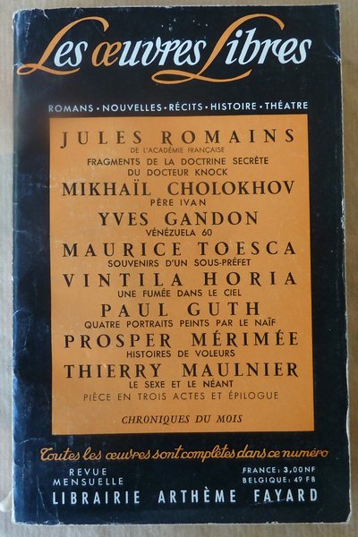 Les Oeuvres Libres N°169.