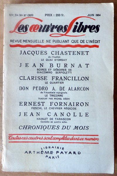 Les Oeuvres Libres. N° 97 (323), juin 1954.