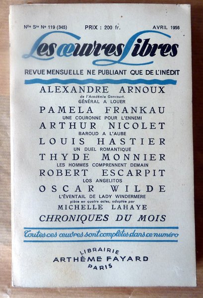Les Oeuvres Libres N°119 (345) d'Avril 1956.