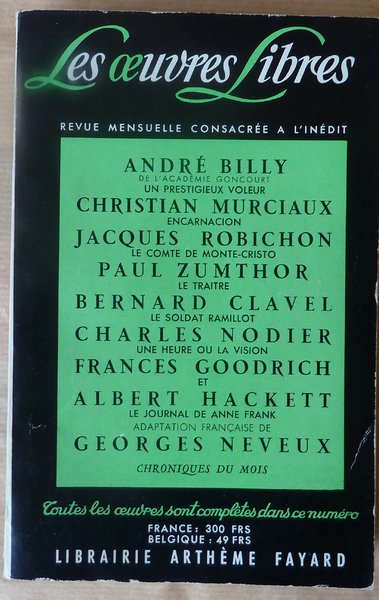 Les Oeuvres Libres N°154 , 1959.