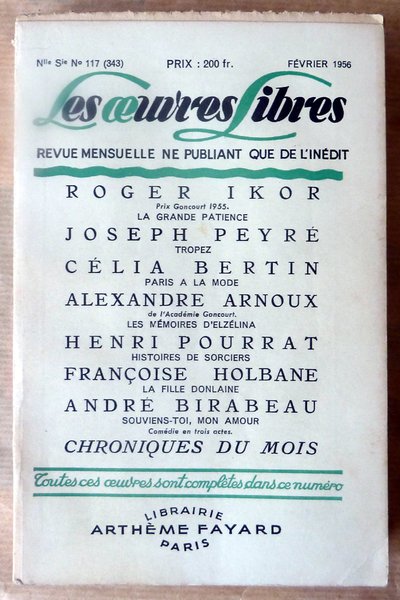 Les oeuvres Libres N° 117 (343) de Février 1956.