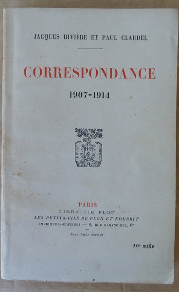 Correspondance 1907-1914.