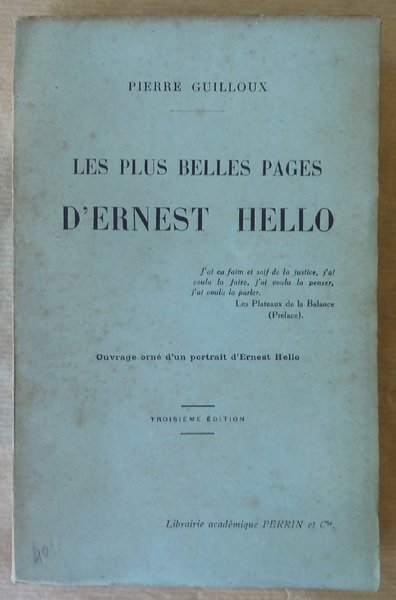 Les Plus Belles Pages D'Ernest Hello.