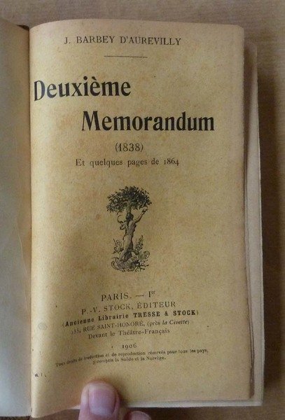 Deuxième Memorandum (1838) et quelques pages de 1864.