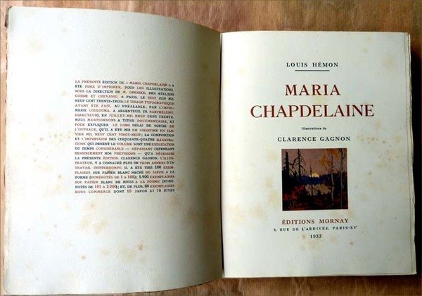 Maria Chapdelaine. Illustrations de Clarence Gagnon.