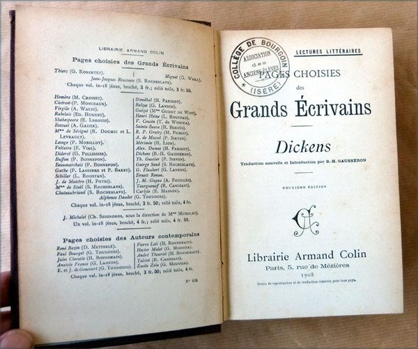 Pages Choisies des Grands Ecrivains. Dickens;