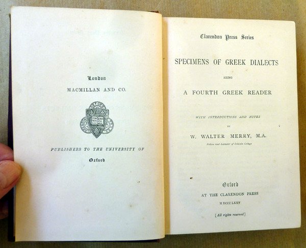 Specimens of Greek Dialects being a four greek reader; with …