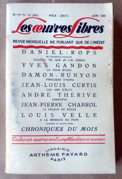 Les Oeuvres Libres. Juin 1956.