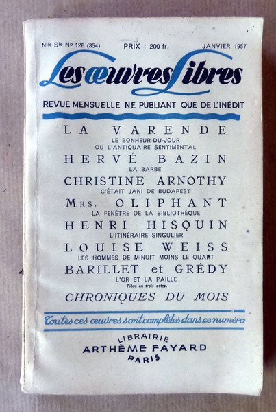 Les Oeuvres Libres. Janvier 1957.