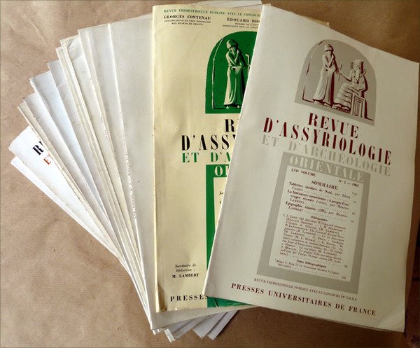 Revue D'Assyriologie et d'Archéologie Orientale. Ensemble de 21 revue couvrant …