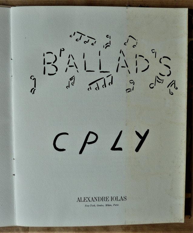 Ballads. Catalogue édité à Paris à l'occasion du vernissage de …
