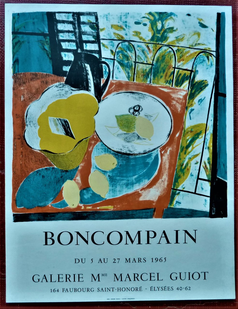 Boncompain. Affiche pour l'exposition de la Galerie Mme Marcel Guiot …