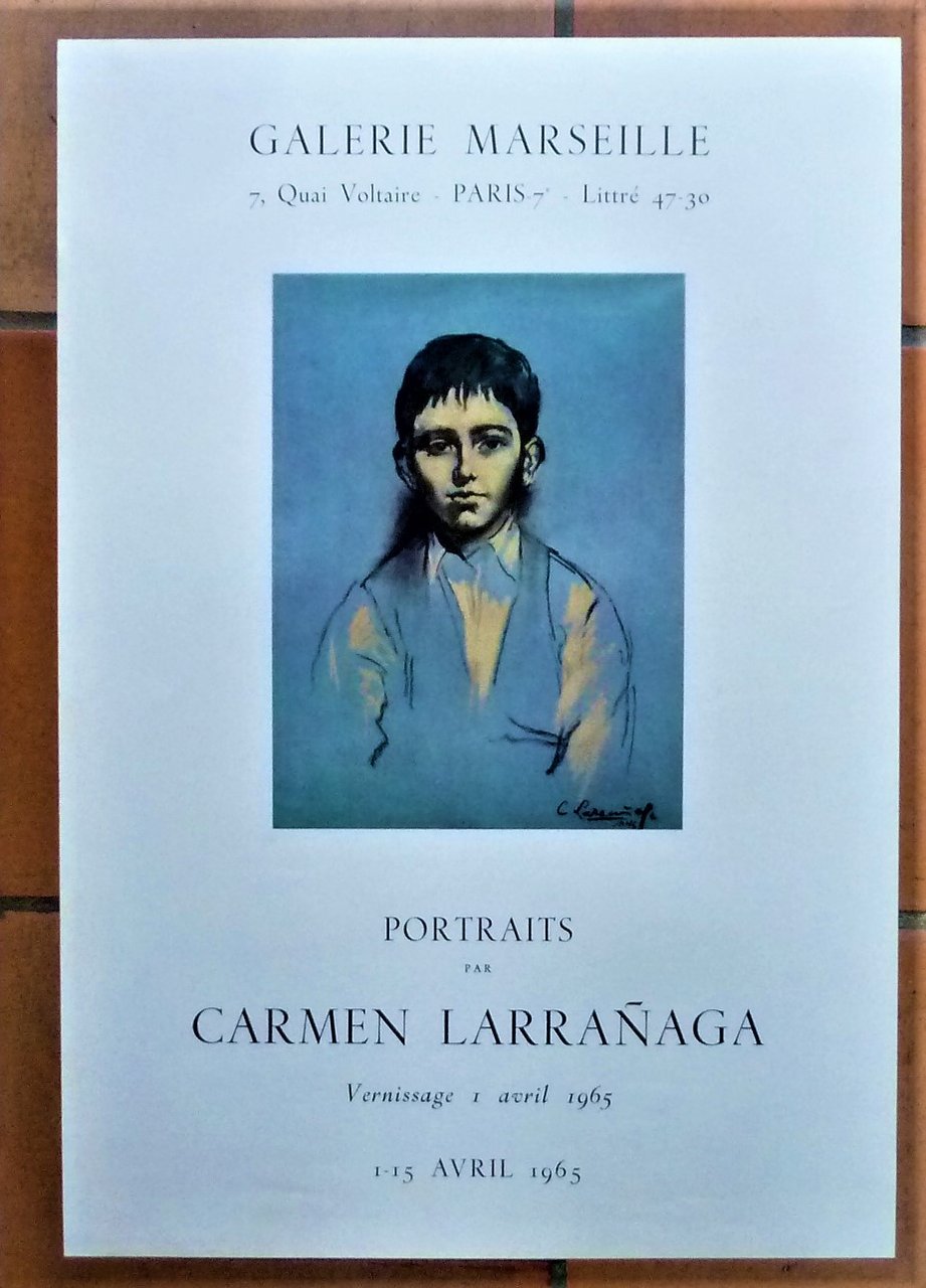 Carmen Larranaga. Une affiche éditée à l'occasion de l'exposition "Portraits", …