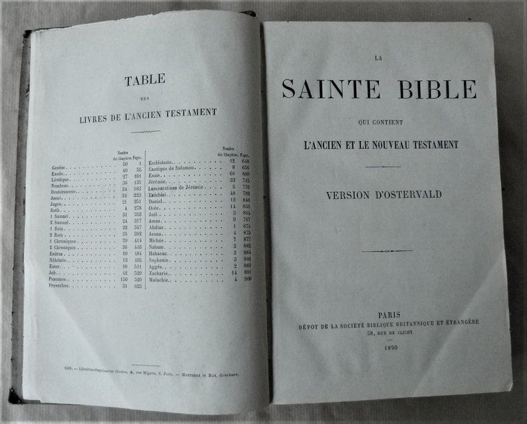 La Sainte Bible qui contient l'Ancien et le Nouveau Testament. …