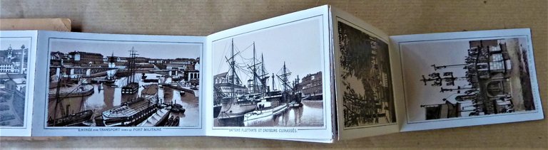 Petit carnet souvenirs de brest en chromolithographies sépia.