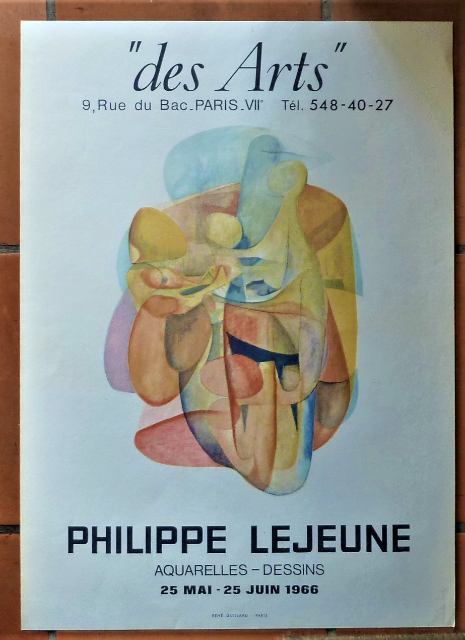 Philippe Lejeune, Aquarelles, Dessins. Affiche éditée pour l'exposition à la …