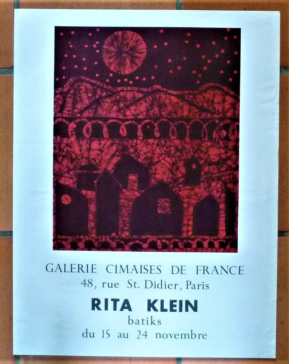 Rita Klein. Affiche éditée à l'occasion de l'exposition "batiks" à …